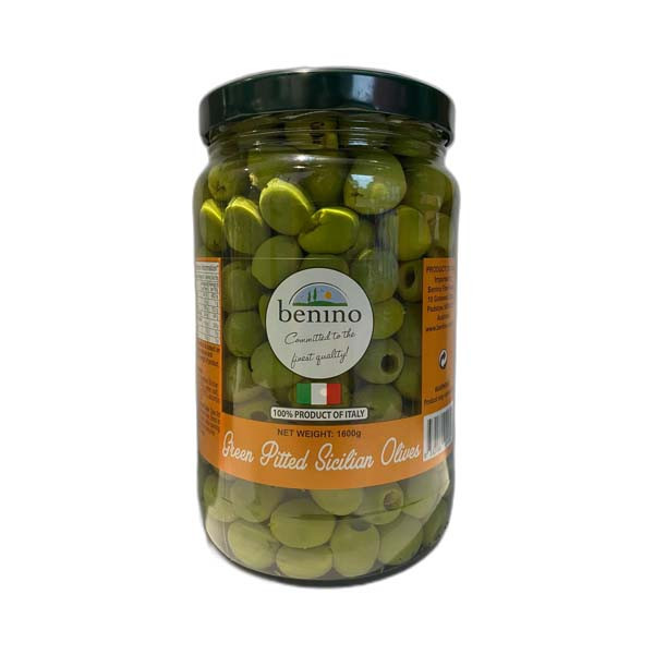 Benino green pitted sicilian olives